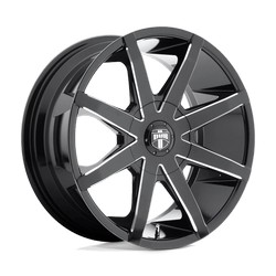 S109 PUSH GLOSS BLACK MILLED 22x9.5 6X135/6X139.7 et25 cb87.1